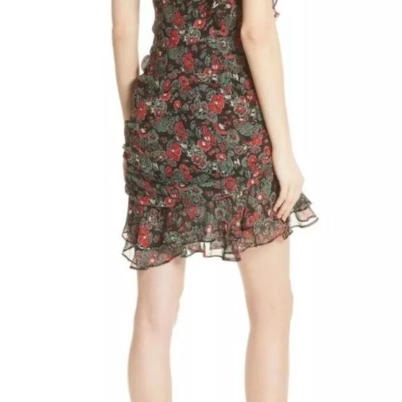 Veronica Beard One Shoulder Floral Dress - Black and Red - Picture 7 of 8